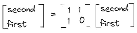 Calculate Fibonacci number using matrix equation