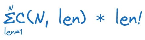 sum all n choose len